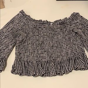 cute black and white checkered top